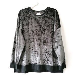 NWT Secret Treasure Womens Graystone Crushed Velour Sleep Top Size XL 16/18